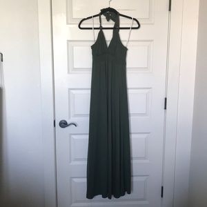 Forest green halter dress